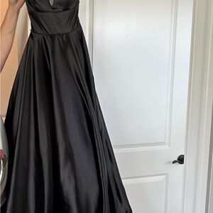 Black prom dress with lace up back. Never worn.